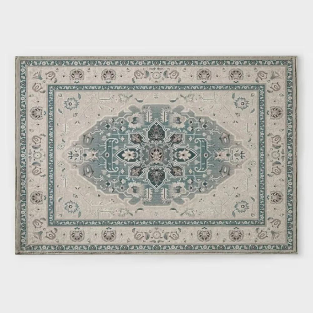 Evergrace NWT 2'x3' Medallion Non-Slip Rug In Steel Gray Rectangle Mat